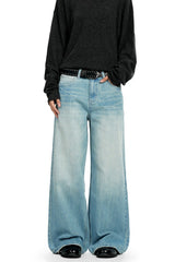 Cracked Blue Straight Jeans