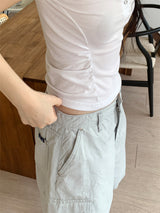 SIDE SHIRRING BUTTON SLEEVELESS (3C)