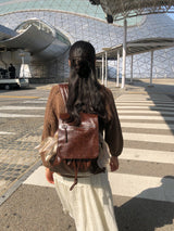Classic bow bakcpack_chocolate brown