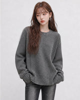 (UNISEX) Two-Tone Round Knit