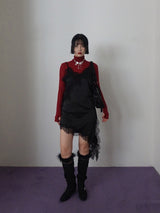 CRAYON HIGH NECK TOP (BURGUNDY)
