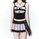 (3rd reorder) lettering crop sleeveless - black