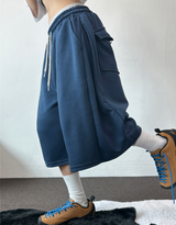 バックポケットサイドピンタックバルーンバミューダ 💙🤎🖤🩶💜6カラー