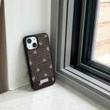 [MADE][Glass Bumper Case] バラ刺繍ニットケース Rose Embroidered Knit Case Brown