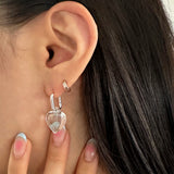 [92.5silver] クリアハートピアス