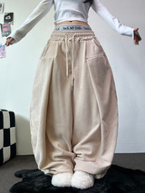 フリース❤サイドシャーリングストライプクロッピードロングスリーブTシャツ 🧸🤎🩶🩵3カラー