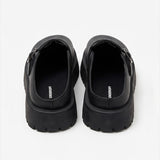 Buckle Round-Toe Clogs Black