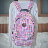 vintage patchwork backpack pink