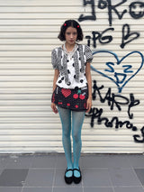 UnsocialNight "I love cherry"summer printed short skirt pants