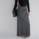 [Redlin] Wrap Shirred Long Skirt -2color