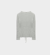 Side slit ribbed lace-up knit