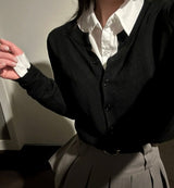 Mousse Modern Basic Simple Knit Cardigan