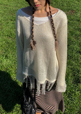 FRINGE V LONG KNIT