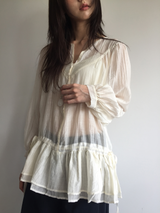 Pane see-through blouse (2color)