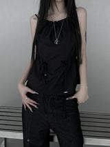 halterneck string nylon sleeveless (2color)