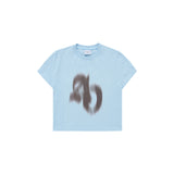 [24SS] シンボルハーフトーンプリントクロップショートスリーブTシャツ（スカイブルー）