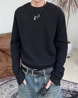 Leaf lip button long sleeve