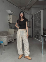 Blend stitch balloon banding pants