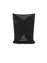 フラワーラッフルニットトップ (BLACK)
