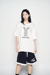 25SS STRIPE RABBIT SHORT SLEEVE T-SHIRT CREAM