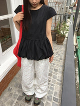 Lijet Flower String Pintuck Wide Pants