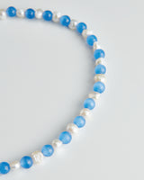 MP025 FRESHWATER PEARL WITH NATURAL STONE NECKLACE