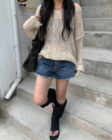 サンドデニムショーツ