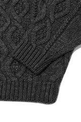 ベーシックケーブルニット (Charcoal)