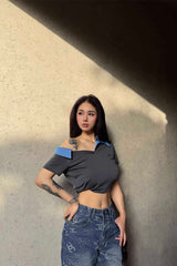 Asymショルダーエンブロイダードポロ