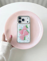 【MADE】Milky Strawberry Star Silver Bumper Case