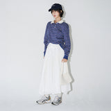 ソフトフレアロングスカート (White)
