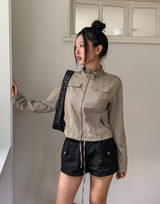 アッシュスナップツーボケットスリムフィールドジャケット