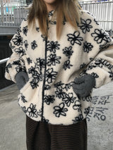 Cartoon Flower Poggle Hooded Zip-up (3c)
