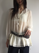Pane see-through blouse (2color)