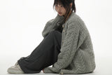 FOG CABLE KNIT CARDIGAN (GREY)