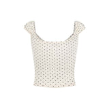 Adeline Polka Dot Button Top