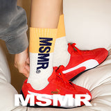 Half Color Crew Socks Orange