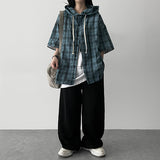 TWICE boxy fit hoodie checkered shirt