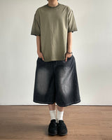 Tin Washed Bermuda Denim Pants