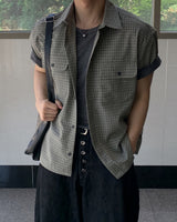 Eches Crop Check Short Sleeve Shirt