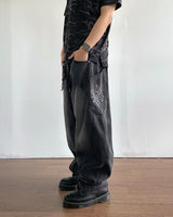 Solar embroidered denim pants