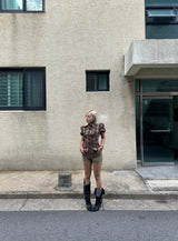 Brown Check Balloon Shirt
