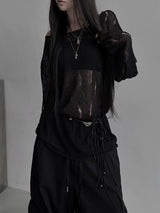 destroyed see-through knit (2color)
