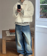 [Unisex]Stripe inner hood long sleeves(3color)