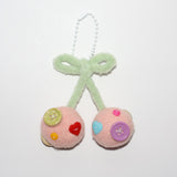 【MADE】BUTTON CHERRY KEYRING-LIGHT PINK