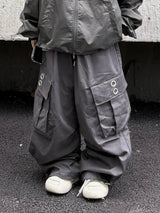 quad eyelet cargo wide pants