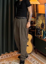 One-Tuck Semi-Banded Cotton Pants 3COLOR
