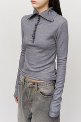 (W) Iron High Button Top