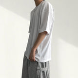 PEACE SUPIMA incision plain boxy fit short sleeve shirt