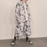 tiedye capri cargo shorts_white
